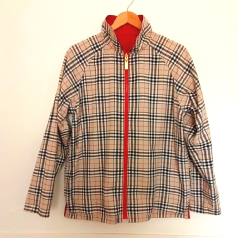 Women's Beige Plaid Jacket